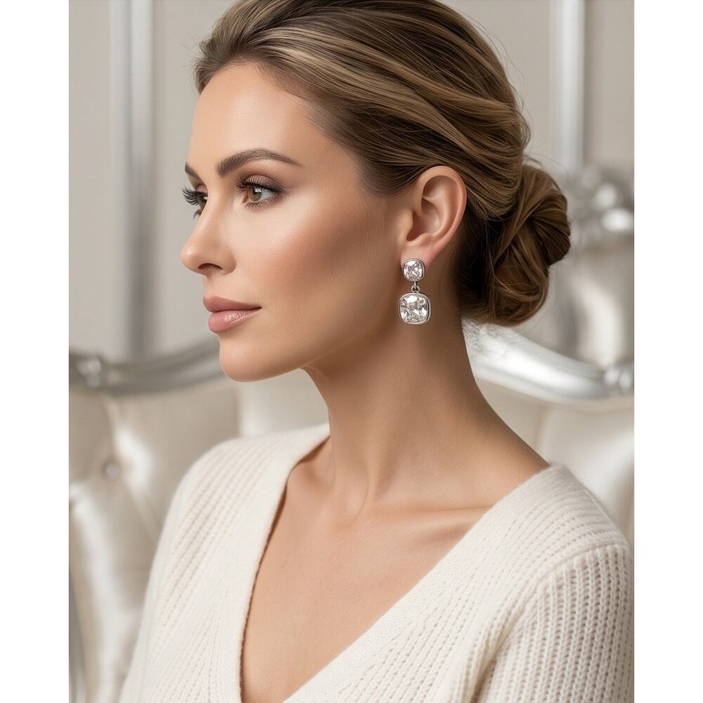 Pink Panche Silver Dangling Earrings